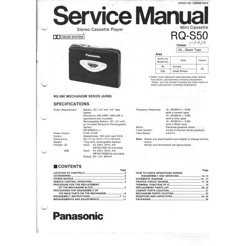 Panasonic RQ-S50 Servicemanual