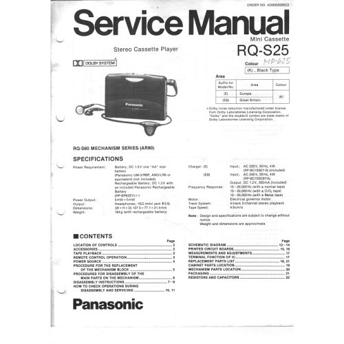 Panasonic RQ-S25 Servicemanual
