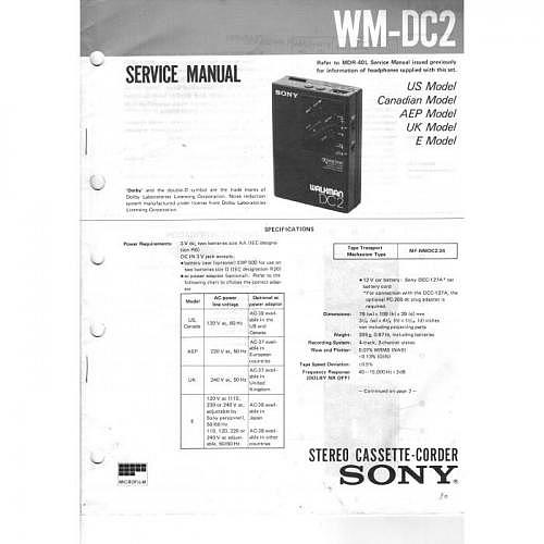Service-Manual Sony WM-DC2