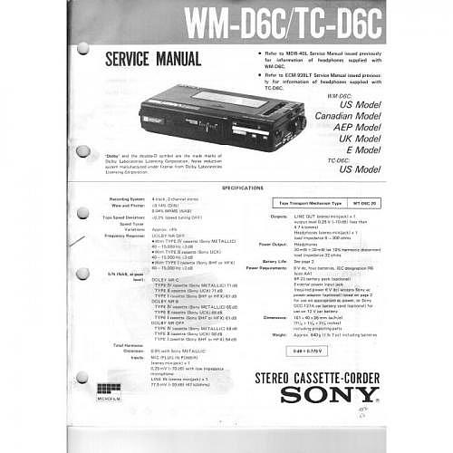 Service-Manual Sony WM-D6C/TC-D6C
