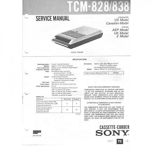 Service-Manual Sony TCM-828/838