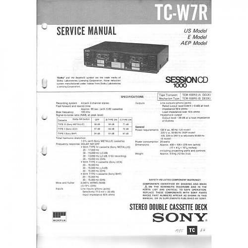 Service-Manual Sony  TC-W7R