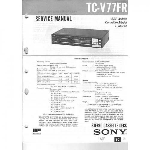 Service-Manual Sony  TC-V77FR