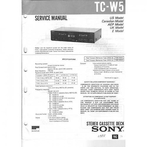 Service-Manual Sony  TC-W5