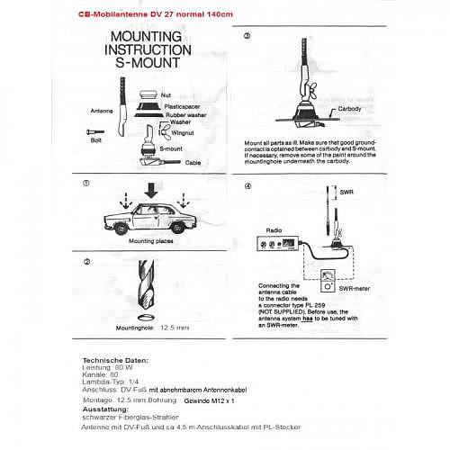 CB-Funk Antenne 140cm DV-27 Telecondor