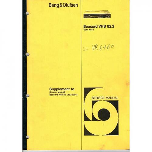 Manual Beocord VHS 82.2 Supplement to