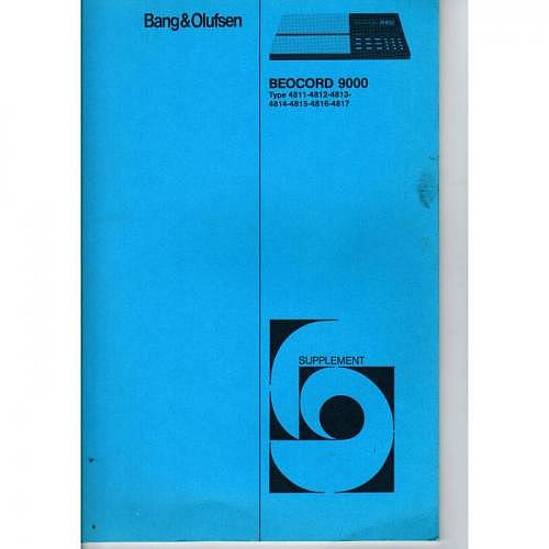Manual Beocord  9000 Supplement
