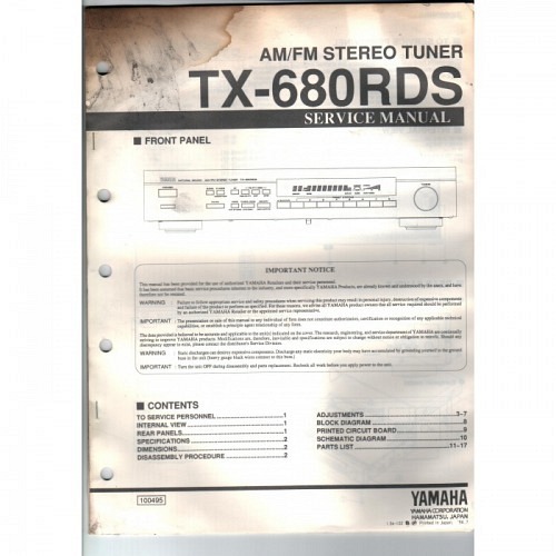 Yamaha TX-680 RDS  Servicemanual 
