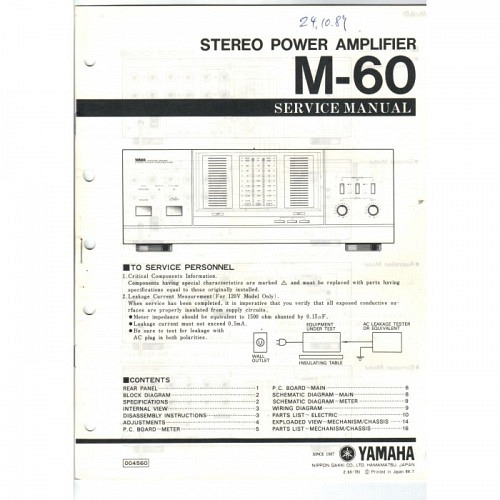 Yamaha M-60  Servicemanual 