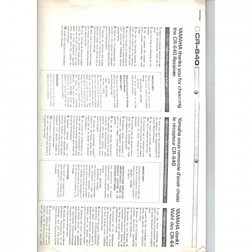 Yamaha CR-640  Servicemanual 