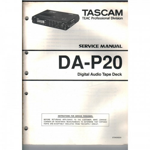 TEAC DA-P20   Servicemanual 
