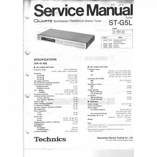 Tuner ST-G5L  Technics  Service Manual
