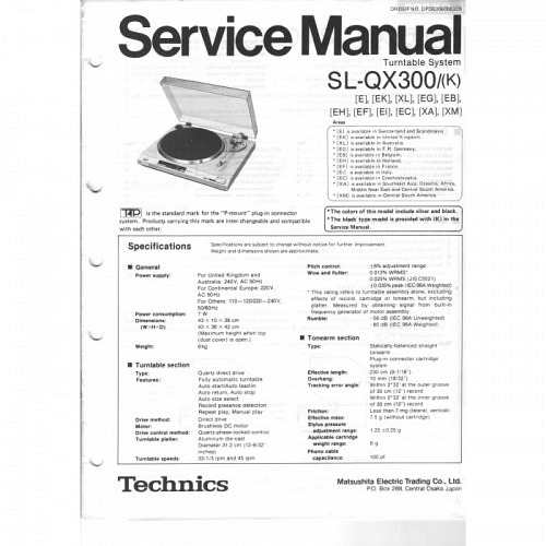 Turntable SL-QX300  Technics  Service ..