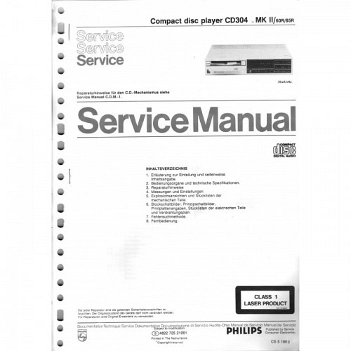 Compact Disc  CD 304 MKII/60R/65R   Ph..