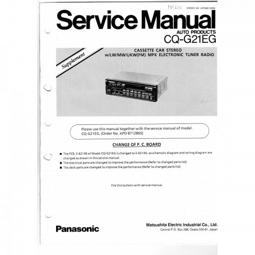  Panasonic CQ-G21EG   Service-Manual