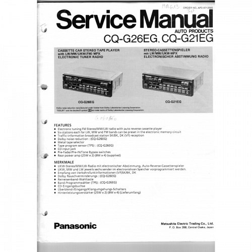 Panasonic CQ-G26EG,G21EG   Service-Ma..
