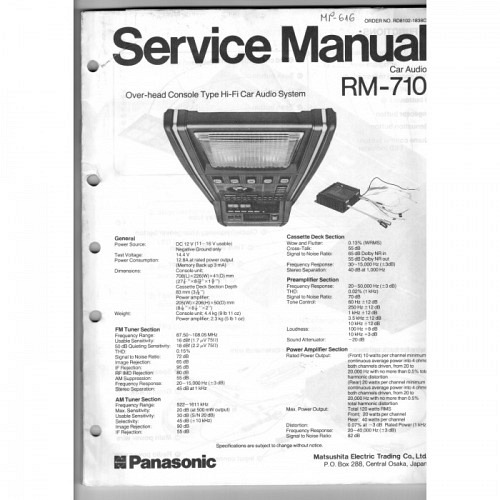  Panasonic RM-710   Service-Manual