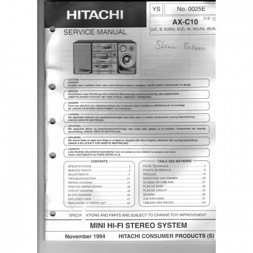 Mini HI-FI Stereo System  AX-C10  Hita..