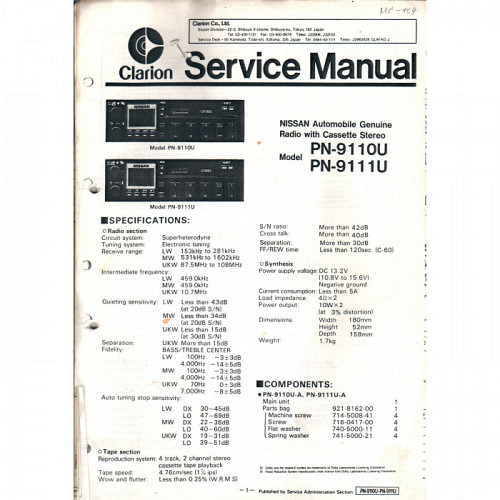 Claron Nissan PN9110U PN-9111U