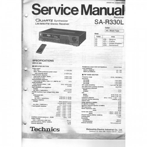 Stereo Receiver SA-R330 L  Technics  Service Manual