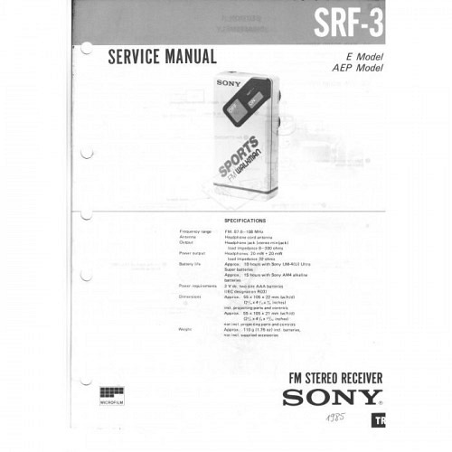 Service-Manual Sony SRF-3