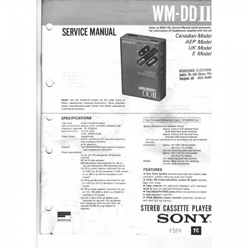 Service-Manual Sony WM-DDII