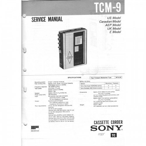 Service-Manual Sony TCM-9