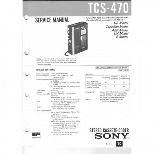 Service-Manual Sony TCS-470