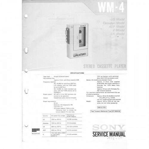 Service-Manual Sony WM-4
