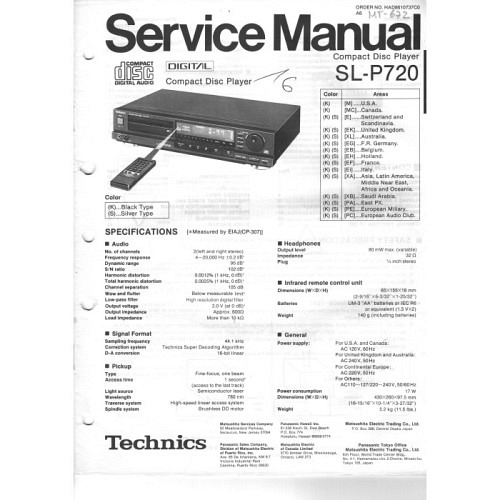 Multi Compact Disc Player SL-P720   Technics  Service Manual