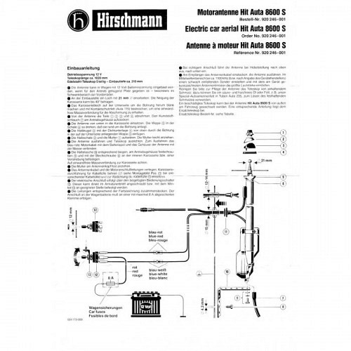 Motorantenne Hirschmann Hit AUTA 8600 ..