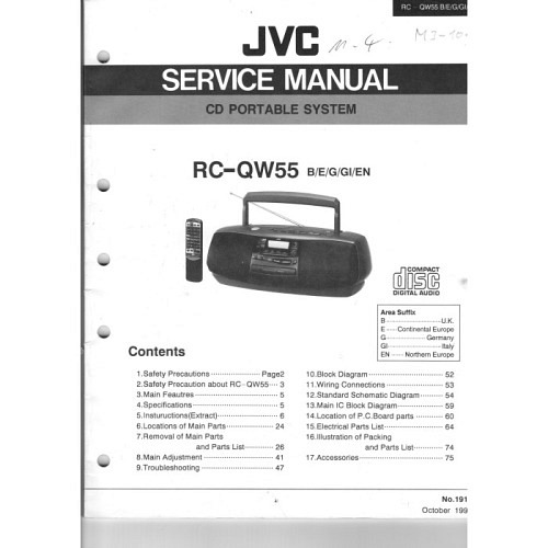 Servicemanual JVC RC-QW55 CD Portable