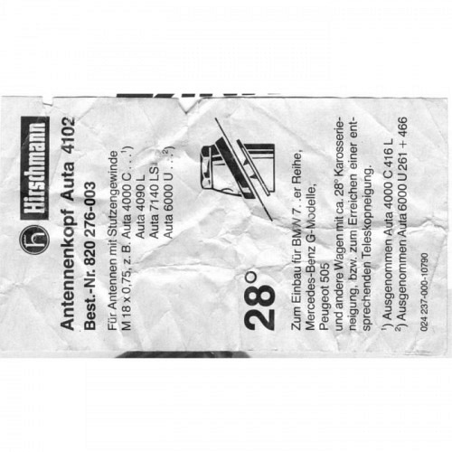 Antennenkopf  AUTA4102  Hirschmann 820..