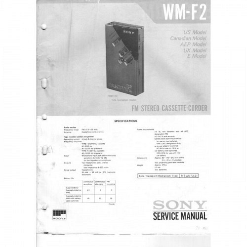 Service-Manual Sony WM-F2