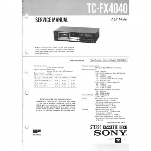 Service-Manual Sony  TC-FX4040