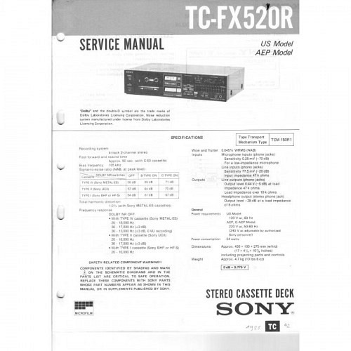 Service-Manual Sony  TX-FX520 R