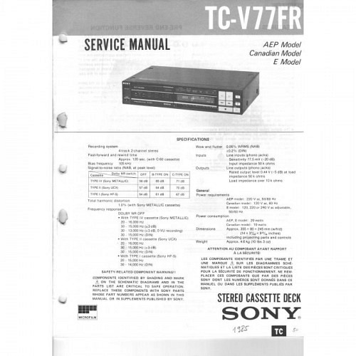 Service-Manual Sony  TC-V77FR