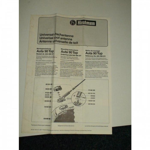 AUTA 90 TOP Hirschmann Dachantenne