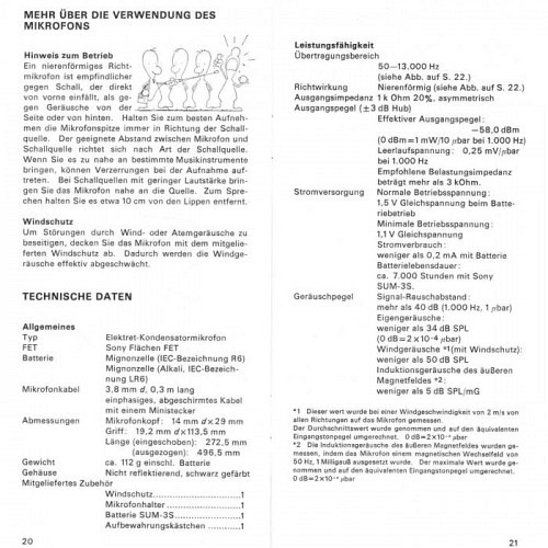 ECM-31HVC  Sony Cam Mikro