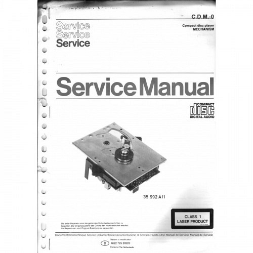 Compact Disc  MECHANISM C:D:M:-0  Philips  Service Manual