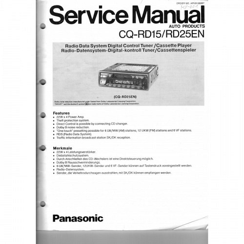  Panasonic CQ-RD15/RD25EN Service-Manual