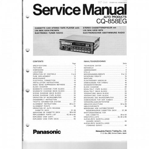  Panasonic CQ-858EG   Service-Manual