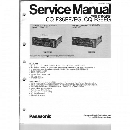 Panasonic CQ-F35EE/EG  F36EG   Service-Manual