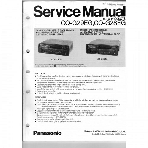  Panasonic CQ-G29EG , G28EG   Service-Manual