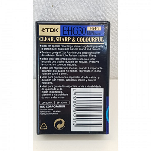 VHS-C Cassette E30 TDK E-HG
