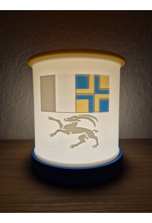 Lithophane Gemeinde / Kantons Fahnen