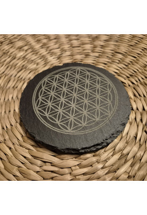 Schiefer-Untersetzer Blume des Lebens