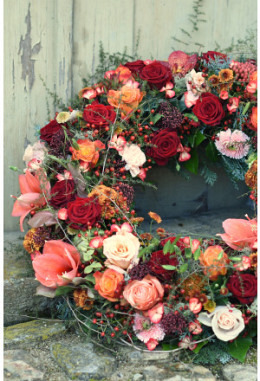 Blumenkranz warme Farben
