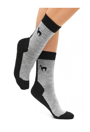 Alpaka Socken TREKKING aus Alpaka-Wolle-Mix schwarz-grau