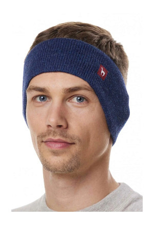 Alpaka Stirnband UNI aus 100% Baby Alpaka Farbe: blau-meli..